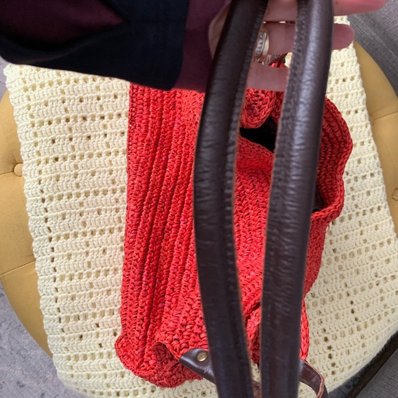 J. Jill Red Crochet Spacious Shoulder Tote Bag - Picture 7 of 10